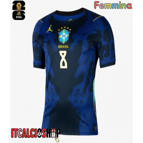 Brasile Bruno Guimaraes #8 Seconda Maglia Femmina Mondiali 2026 Manica Corta